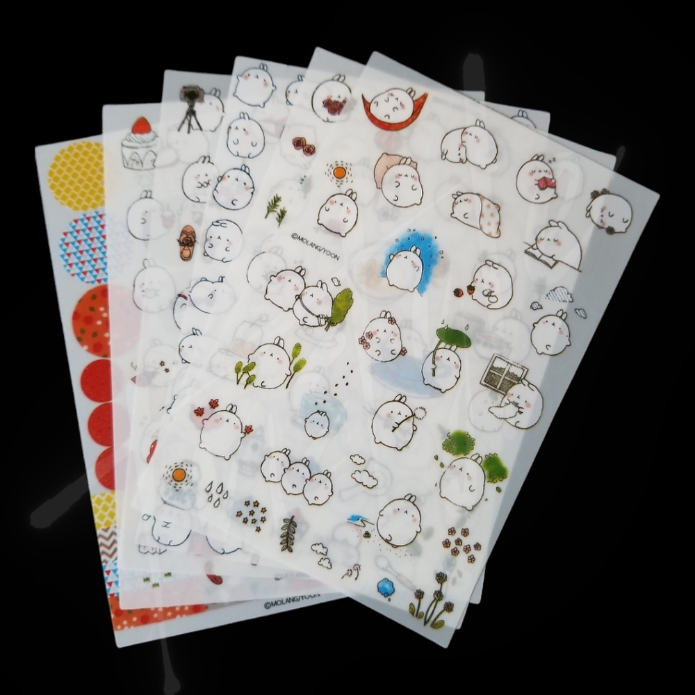 ⭐️3/$20⭐️ Molang Transparent Sticker Sheets